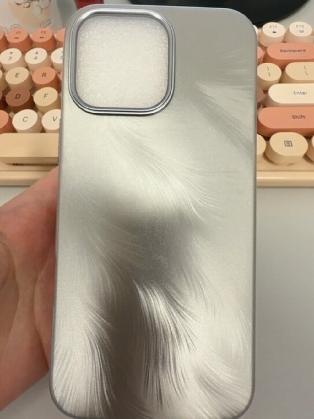 Matte Silver Feather iPhone Case | Neutral Aesthetic
